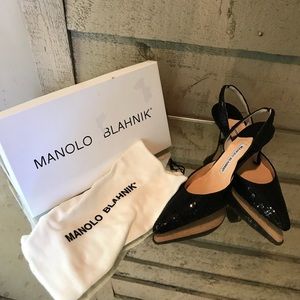 *HP* Manolo Blahnik “Carolyne 7” Slingback Pump